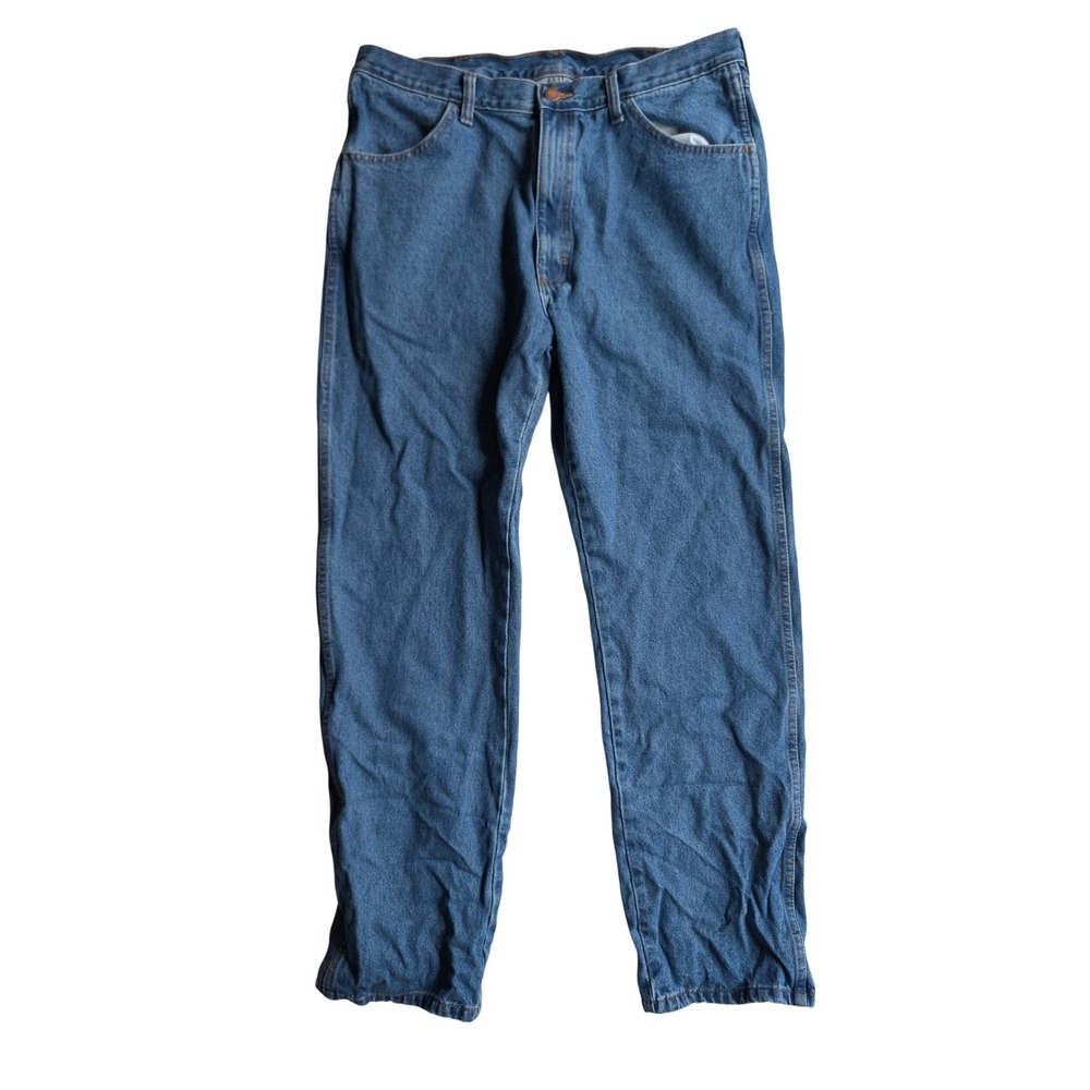 Rustler Mens Medium Wash Straight Leg Jeans 100% Cotton 36x32
